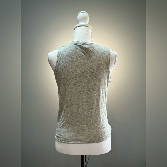 Gray Banana Republic Linen Tie-Front Tank Size XS EUC - Picture 2 of 6